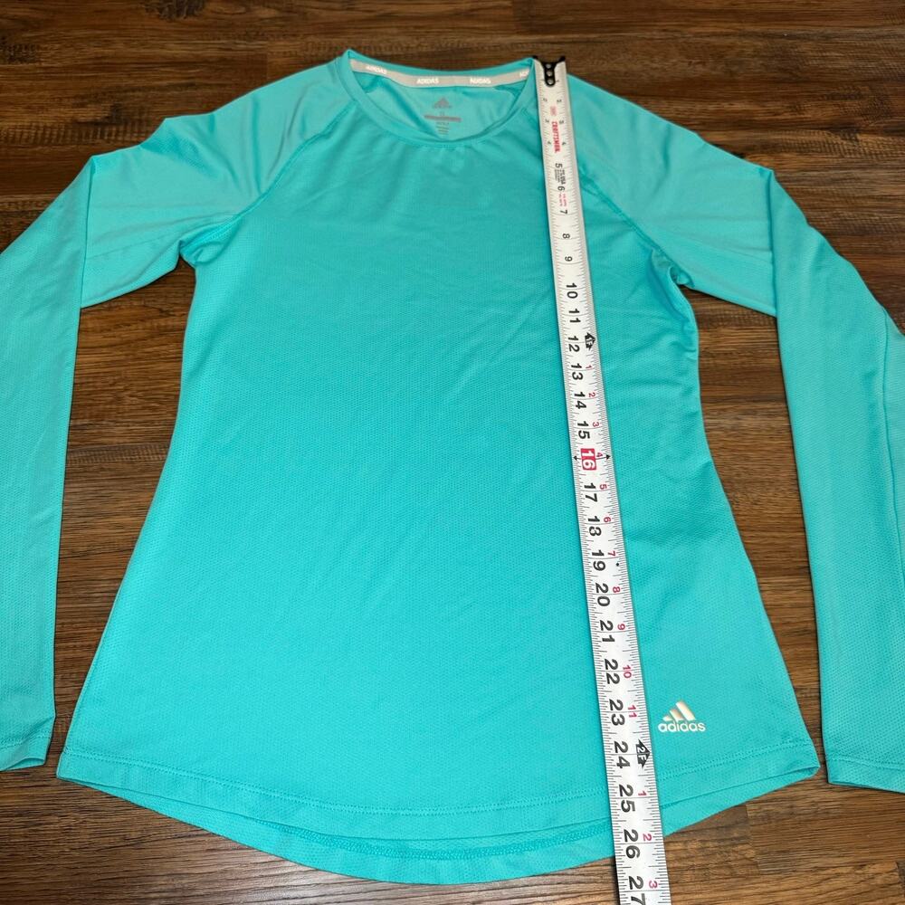 Adidas long sleeve knit golf shirt moisture wicking athletic size SMALL UPF 50